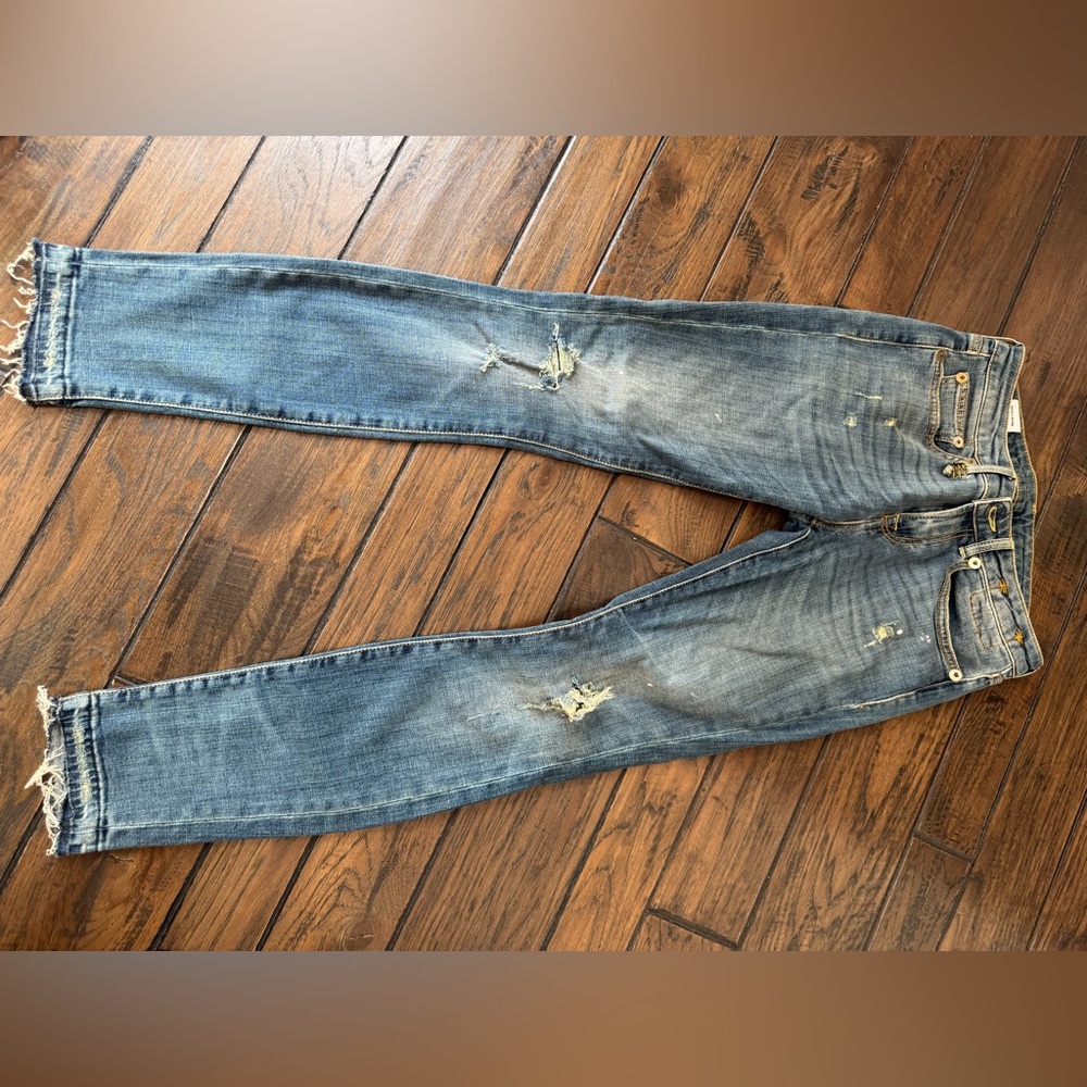 R13 Blue Distressed Skinny Jeans
